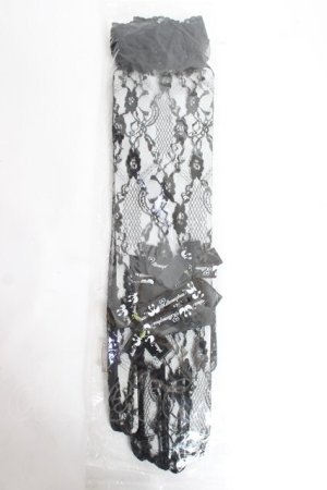 画像: metamorphose / レース手袋・ミドル（レース付）  黒 Y-25-12-27-013-ME-ZA-SZ-ZY