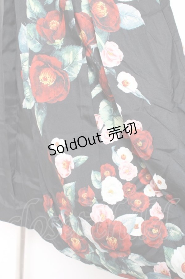 画像4: axes femme / 椿柄ロングスカート F 黒 Y-25-12-27-096-AX-SK-SZ-ZY (4)