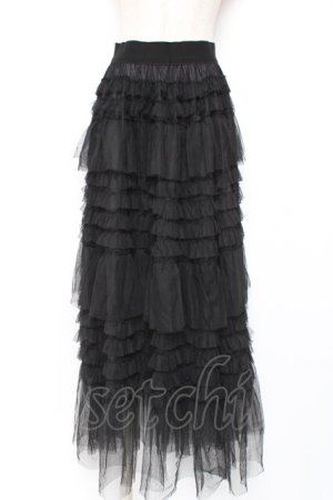 画像: axes femme POETIQUE / ティアードフリルロングスカート M 黒 Y-25-12-27-097-AX-SK-SZ-ZY