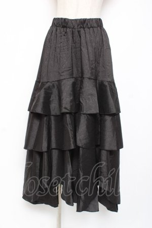 画像: axes femme / 幾何学JQ柄ティアードスカート M 黒 Y-25-12-27-099-AX-SK-SZ-ZY