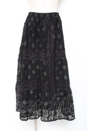 画像: axes femme / 総レースティアードスカート M 黒 Y-25-12-27-100-AX-SK-SZ-ZY