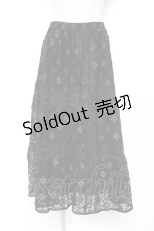 画像: axes femme / 総レースティアードスカート M 黒 Y-25-12-27-100-AX-SK-SZ-ZS