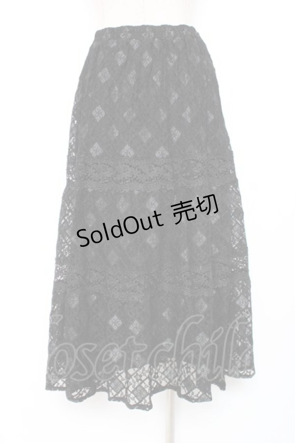 画像2: axes femme / 総レースティアードスカート M 黒 Y-25-12-27-100-AX-SK-SZ-ZS (2)