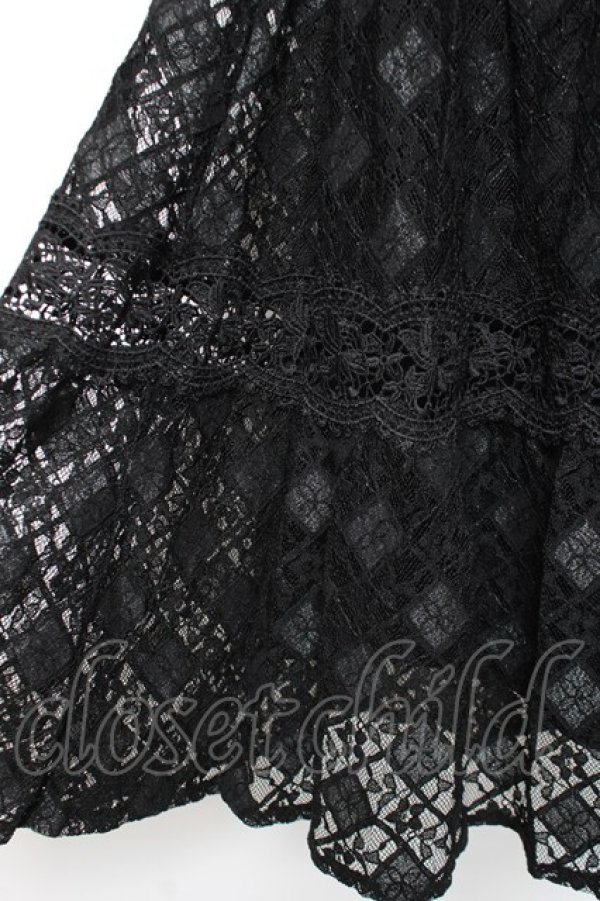 画像3: axes femme / 総レースティアードスカート M 黒 Y-25-12-27-100-AX-SK-SZ-ZY (3)