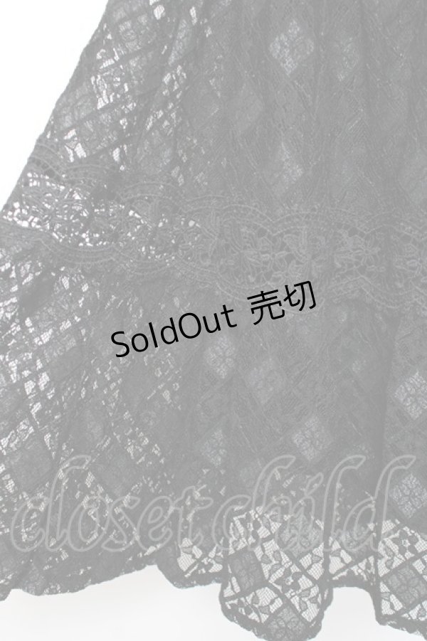 画像3: axes femme / 総レースティアードスカート M 黒 Y-25-12-27-100-AX-SK-SZ-ZS (3)