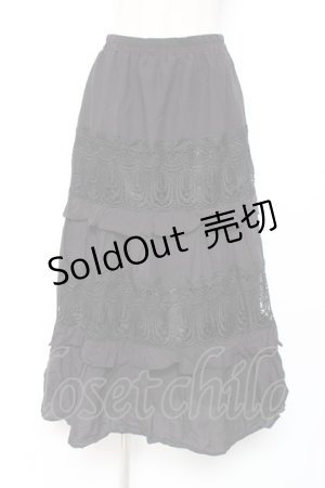 画像: axes femme NOSTALGIE / コットンティアードスカート M 黒 Y-25-12-27-101-AX-SK-SZ-ZY