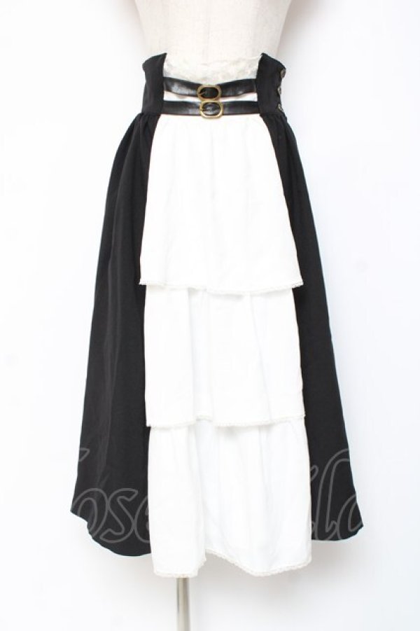 画像1: MIHO MATSUDA / スカート・ヴィフィール  ブラック×ホワイト Y-25-12-27-102-GO-SK-SZ-ZY (1)
