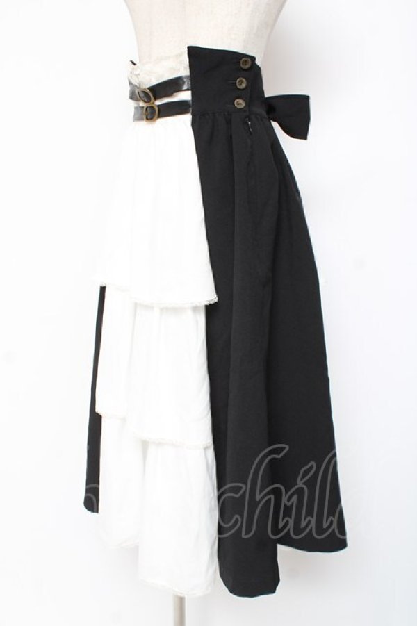 画像2: MIHO MATSUDA / スカート・ヴィフィール  ブラック×ホワイト Y-25-12-27-102-GO-SK-SZ-ZY (2)