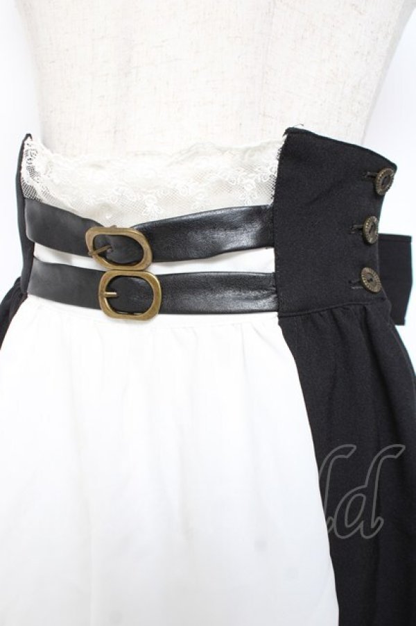 画像4: MIHO MATSUDA / スカート・ヴィフィール  ブラック×ホワイト Y-25-12-27-102-GO-SK-SZ-ZY (4)