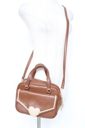 画像: m petit by misako / ハートカブセバッグ  中茶 Y-25-12-27-018-LO-BG-SZ-ZY