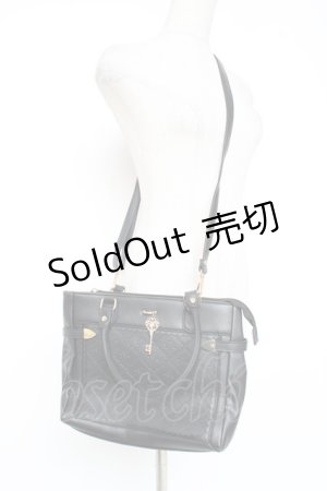 画像: axes femme / 鍵付き薔薇デザインバッグ  黒 Y-25-12-27-021-AX-BG-SZ-ZY