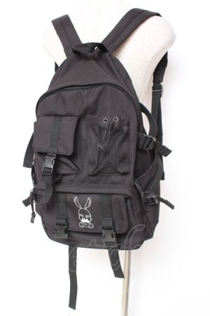 画像: NieR Clothing / プリントリュックサック  黒 Y-25-12-27-024-PU-BG-SZ-ZY