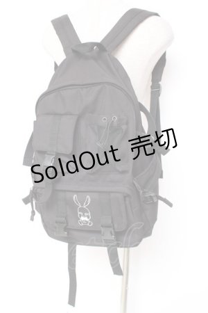 画像: NieR CLOTHING / プリントリュックサック  黒 Y-25-12-27-024-PU-BG-SZ-ZY