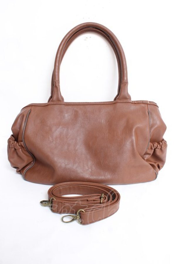 画像2: axes femme / レース使い編み上げバッグ  茶 Y-25-12-27-025-AX-BG-SZ-ZY (2)