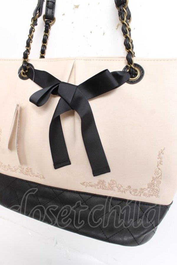 画像3: axes femme / リボン使いトート  キナリ Y-25-12-27-026-AX-BG-SZ-ZY (3)