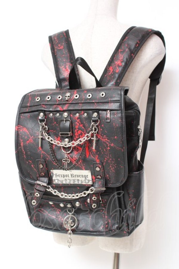 画像1: SEX POT ReVeNGe / カスタムリュック  黒×赤 Y-25-12-27-027-SP-BG-SZ-ZY (1)