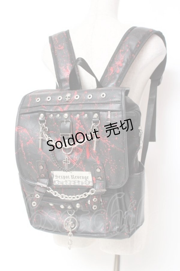 画像1: SEX POT ReVeNGe / カスタムリュック  黒×赤 Y-25-12-27-027-SP-BG-SZ-ZY (1)