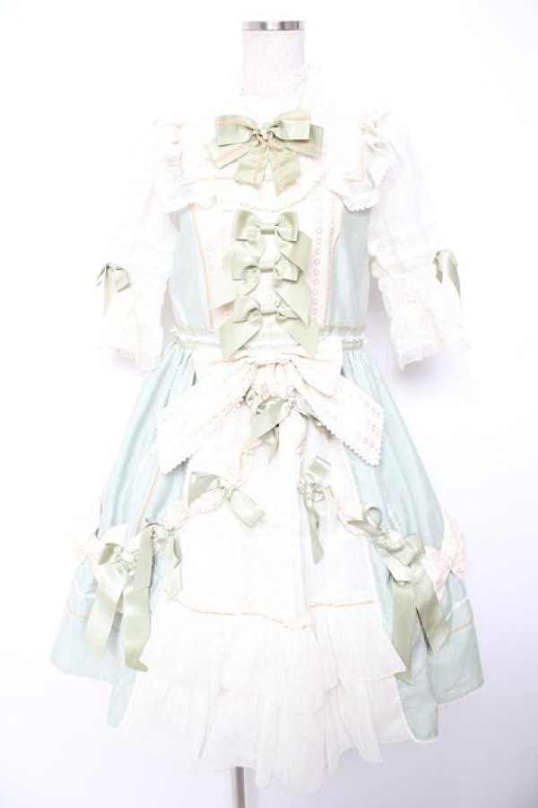 画像1: BABY, THE STARS SHINE BRIGHT / Lumiere eclatanteリボンリボンワンピース  ミント Y-25-12-28-014-BA-OP-SA-ZY (1)