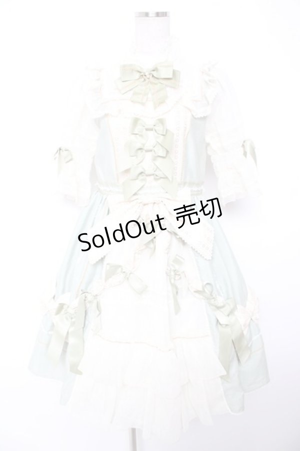 画像1: BABY, THE STARS SHINE BRIGHT / Lumiere eclatanteリボンリボンワンピース  ミント Y-25-12-28-014-BA-OP-SA-ZS (1)