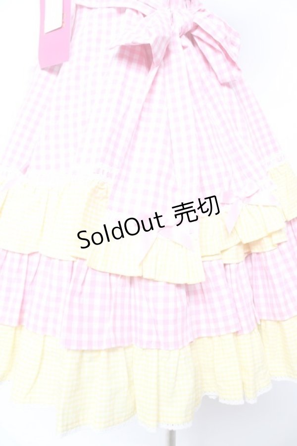 画像6: Angelic Pretty / ギンガムシャーベットジャンパースカート  ピンク×イエロー Y-25-12-28-002-AP-OP-SZ-ZY (6)