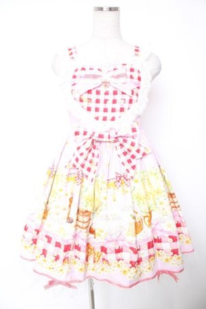 画像: BABY, THE STARS SHINE BRIGHT / Bee My Sweet Honey柄ハートヨークジャンパースカート  ピンク Y-25-12-28-017-BA-OP-SZ-ZY