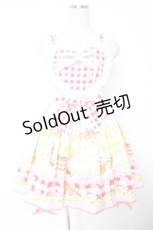 画像: BABY, THE STARS SHINE BRIGHT / Bee My Sweet Honey柄ハートヨークジャンパースカート  ピンク Y-25-12-28-017-BA-OP-SZ-ZY