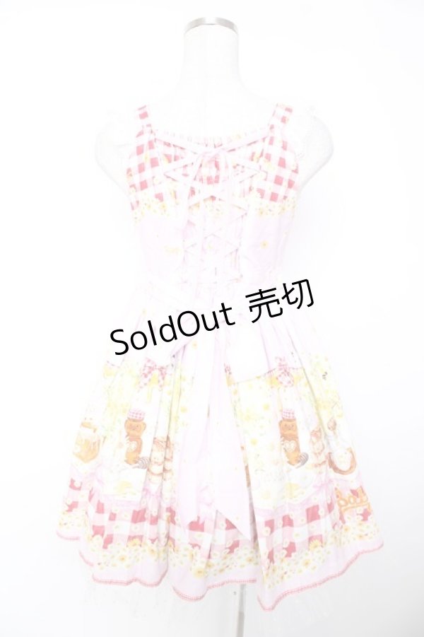画像2: BABY, THE STARS SHINE BRIGHT / Bee My Sweet Honey柄ハートヨークジャンパースカート  ピンク Y-25-12-28-017-BA-OP-SZ-ZY (2)