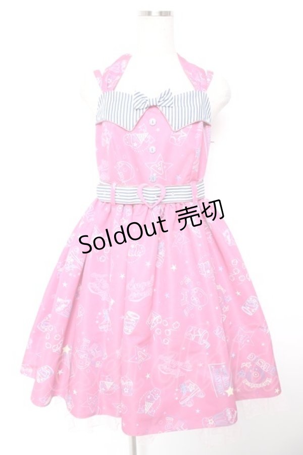 画像1: Angelic Pretty / Neon Star Diner SpecialジャンパースカートSet  ダークピンク Y-25-12-28-003-AP-OP-SZ-ZY (1)