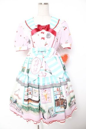 画像: BABY, THE STARS SHINE BRIGHT / Kitten’s Sweet Cherries Cafe Diner柄ワンピース  ピンク Y-25-12-28-018-BA-OP-AS-ZY