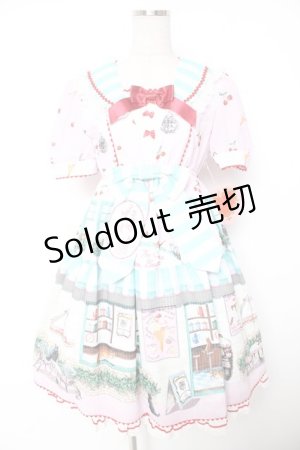 画像: BABY, THE STARS SHINE BRIGHT / Kitten’s Sweet Cherries Cafe Diner柄ワンピース  ピンク Y-25-12-28-018-BA-OP-AS-ZY