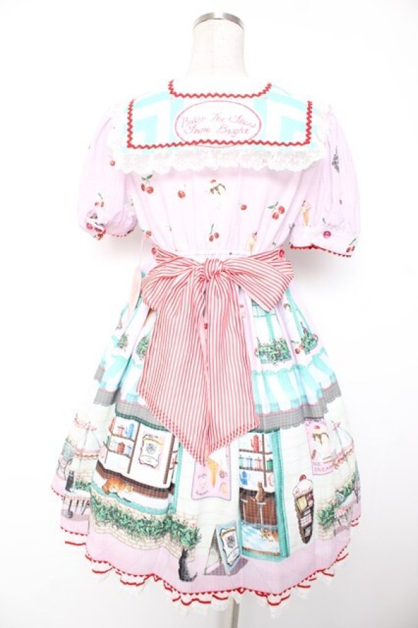 画像2: BABY, THE STARS SHINE BRIGHT / Kitten’s Sweet Cherries Cafe Diner柄ワンピース  ピンク Y-25-12-28-018-BA-OP-AS-ZY (2)