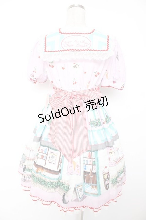 画像2: BABY, THE STARS SHINE BRIGHT / Kitten’s Sweet Cherries Cafe Diner柄ワンピース  ピンク Y-25-12-28-018-BA-OP-AS-ZY (2)