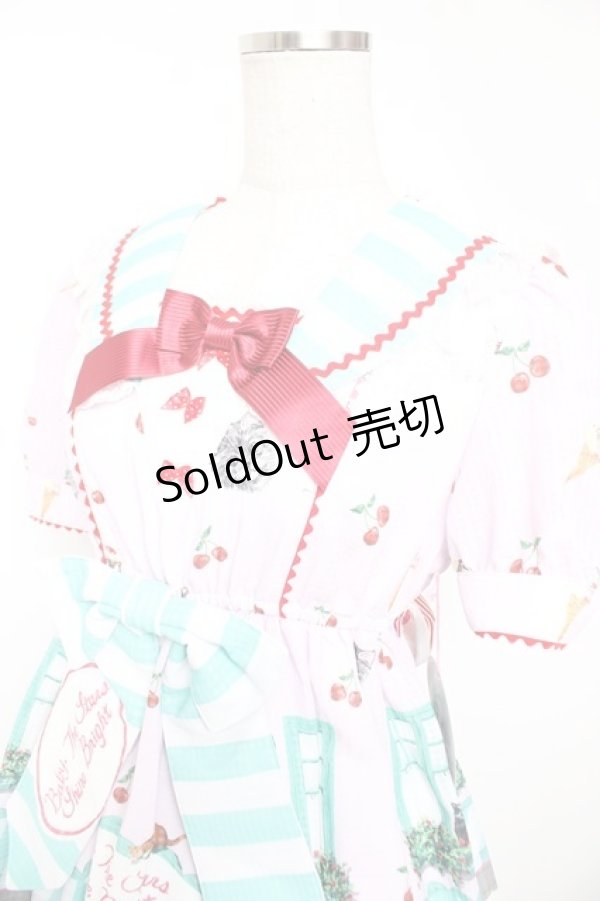 画像3: BABY, THE STARS SHINE BRIGHT / Kitten’s Sweet Cherries Cafe Diner柄ワンピース  ピンク Y-25-12-28-018-BA-OP-AS-ZY (3)