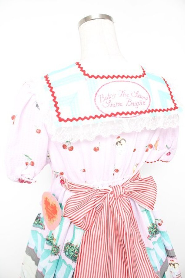 画像5: BABY, THE STARS SHINE BRIGHT / Kitten’s Sweet Cherries Cafe Diner柄ワンピース  ピンク Y-25-12-28-018-BA-OP-AS-ZY (5)