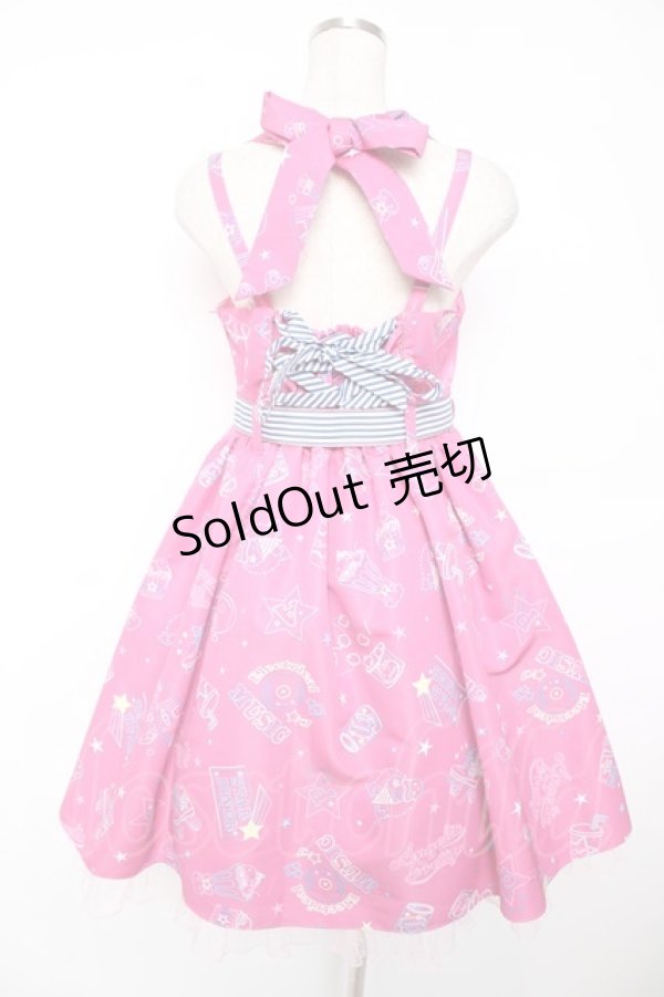 画像2: Angelic Pretty / Neon Star Diner SpecialジャンパースカートSet  ダークピンク Y-25-12-28-003-AP-OP-SZ-ZY (2)