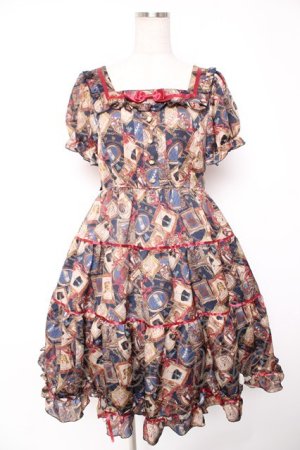 画像: ALICE and the PIRATES / Memory frame of royal crown柄ワンピース  紺 Y-25-12-28-020-PA-OP-SZ-ZY