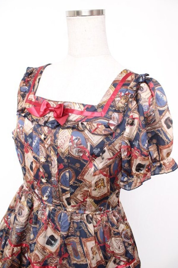 画像3: ALICE and the PIRATES / Memory frame of royal crown柄ワンピース  紺 Y-25-12-28-020-PA-OP-SZ-ZY (3)