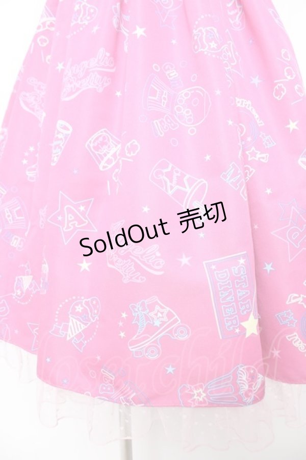 画像4: Angelic Pretty / Neon Star Diner SpecialジャンパースカートSet  ダークピンク Y-25-12-28-003-AP-OP-SZ-ZY (4)
