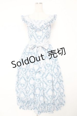 画像: berry&wood / Hoshibako Works×berry&wood 紫陽花の咲く頃襟付きジャンパースカート M ブルー Y-25-12-28-024-LO-OP-SZ-ZY