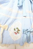 画像5: Hoshibako Works / ストロベリー・リボンブーケ　ギンガムチェックパフワンピース  サックス Y-25-12-28-026-LO-OP-SZ-ZY (5)