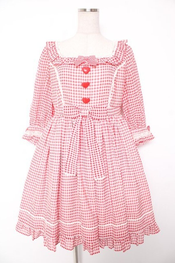 画像1: Angelic Pretty / Lovelyチェックワンピース  赤 Y-25-12-28-031-AP-OP-AS-ZY (1)