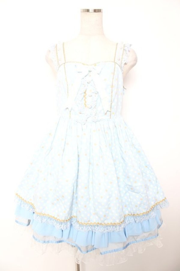 画像1: Angelic Pretty / Bunny Crownジャンパースカート  サックス Y-25-12-28-004-AP-OP-AS-ZY (1)