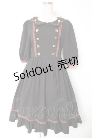 画像: ALICE and the PIRATES / クリスのチョコレートメイドワンピース  黒 Y-25-12-28-035-PA-OP-SA-ZY