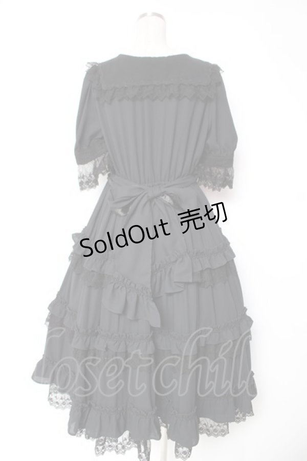 画像2: ALICE and the PIRATES / Historiaロングティアードワンピース  黒 Y-25-12-28-036-PA-OP-SA-ZY (2)