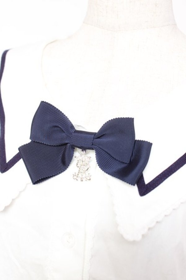 画像3: ALICE and the PIRATES / La brise chantanteセーラーカラーブラウス  ホワイト×ネイビー Y-25-12-28-038-PA-BL-SZ-ZY (3)