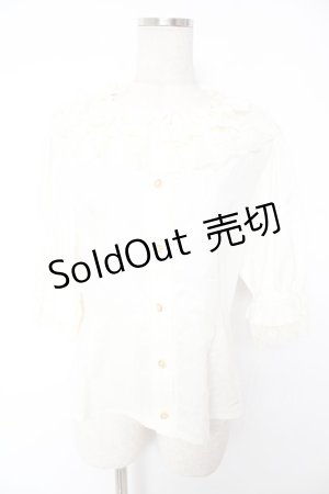 画像: ALICE and the PIRATES / ローンフリルブラウス  オフ白 Y-25-12-28-040-PA-BL-SZ-ZS