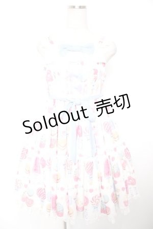 画像: Angelic Pretty / Sugar Candy Shopジャンパースカート  白 Y-25-12-28-005-AP-OP-SZ-ZS