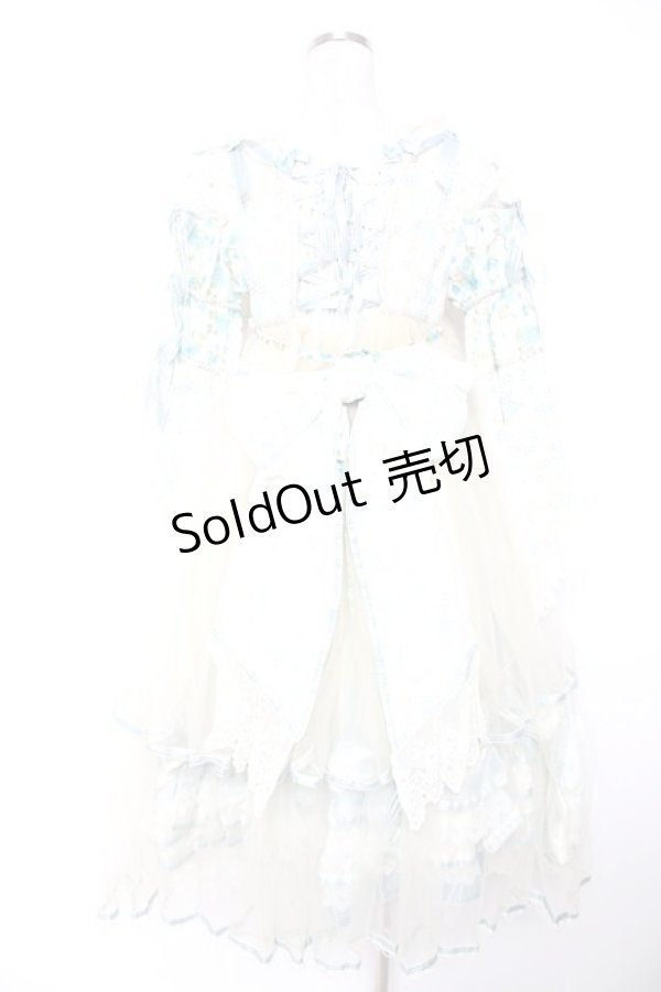 画像2: BABY, THE STARS SHINE BRIGHT / Ver Placidum Mille fleurワンピースドレス【完全受注予約商品】  サックス Y-25-12-28-008-BA-OP-SA-ZY (2)