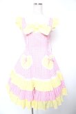 画像1: Angelic Pretty / ギンガムシャーベットジャンパースカート  ピンク×イエロー Y-25-12-28-002-AP-OP-SZ-ZY (1)