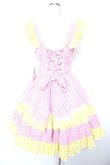 画像2: Angelic Pretty / ギンガムシャーベットジャンパースカート  ピンク×イエロー Y-25-12-28-002-AP-OP-SZ-ZY (2)